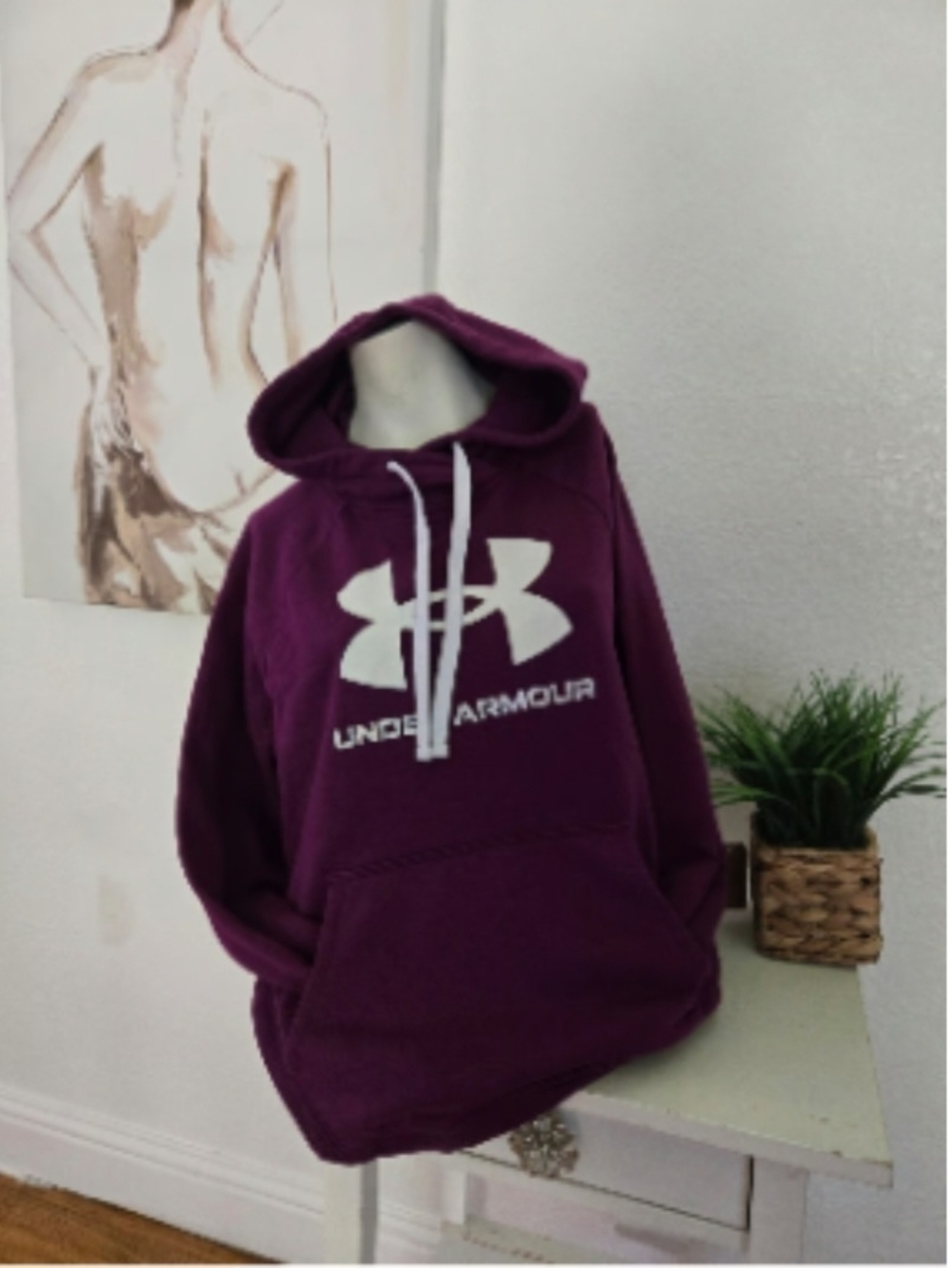 Under Armour Purple Hooded Sweatshirt with Logo